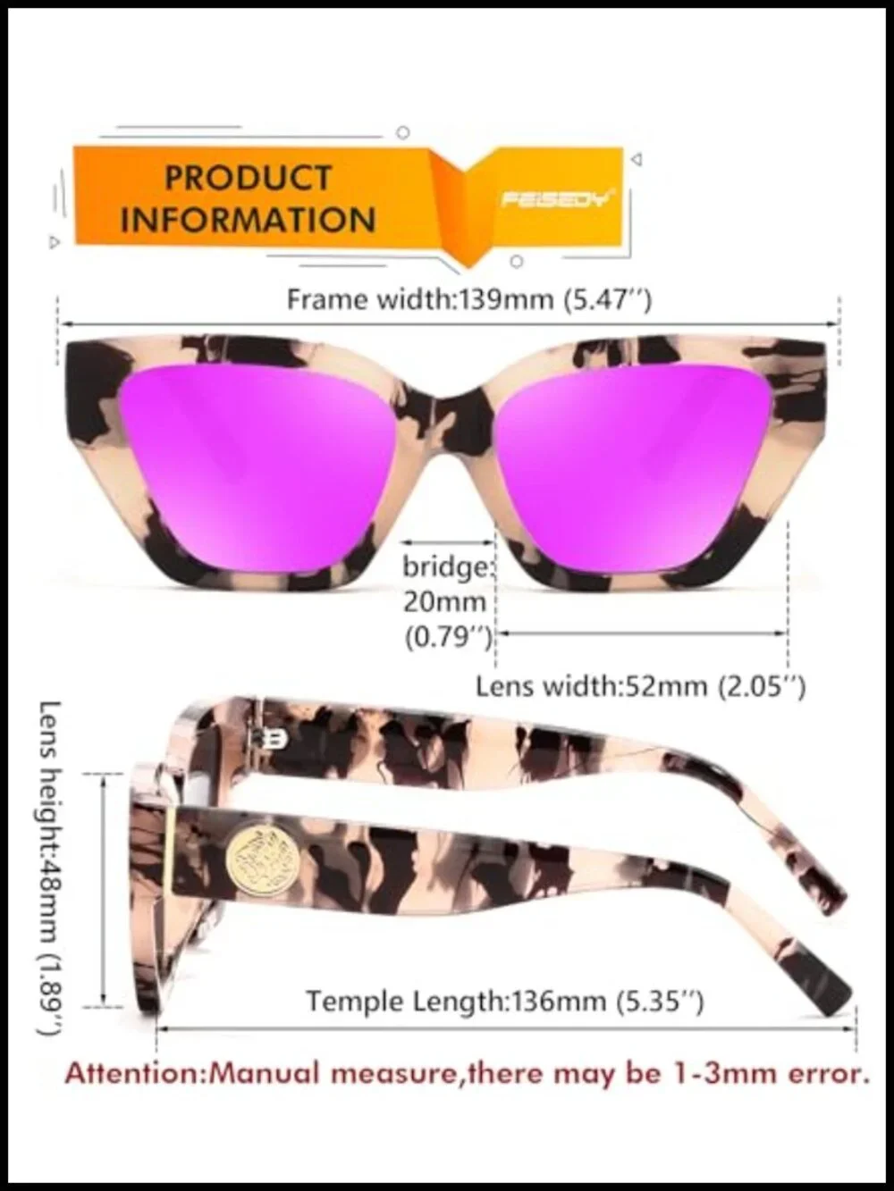 UV400 Polarized Cat Eye Sunglasses for Women Driving